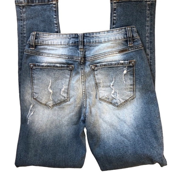 KANCAN Skinny Distressed Stretch Ankle Jean Med Wash Sz. 1/24X29 Trendy - Picture 4 of 5